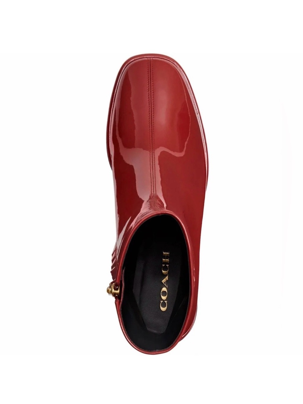 Coach Red Patent Leather GiGi Ankle Boot